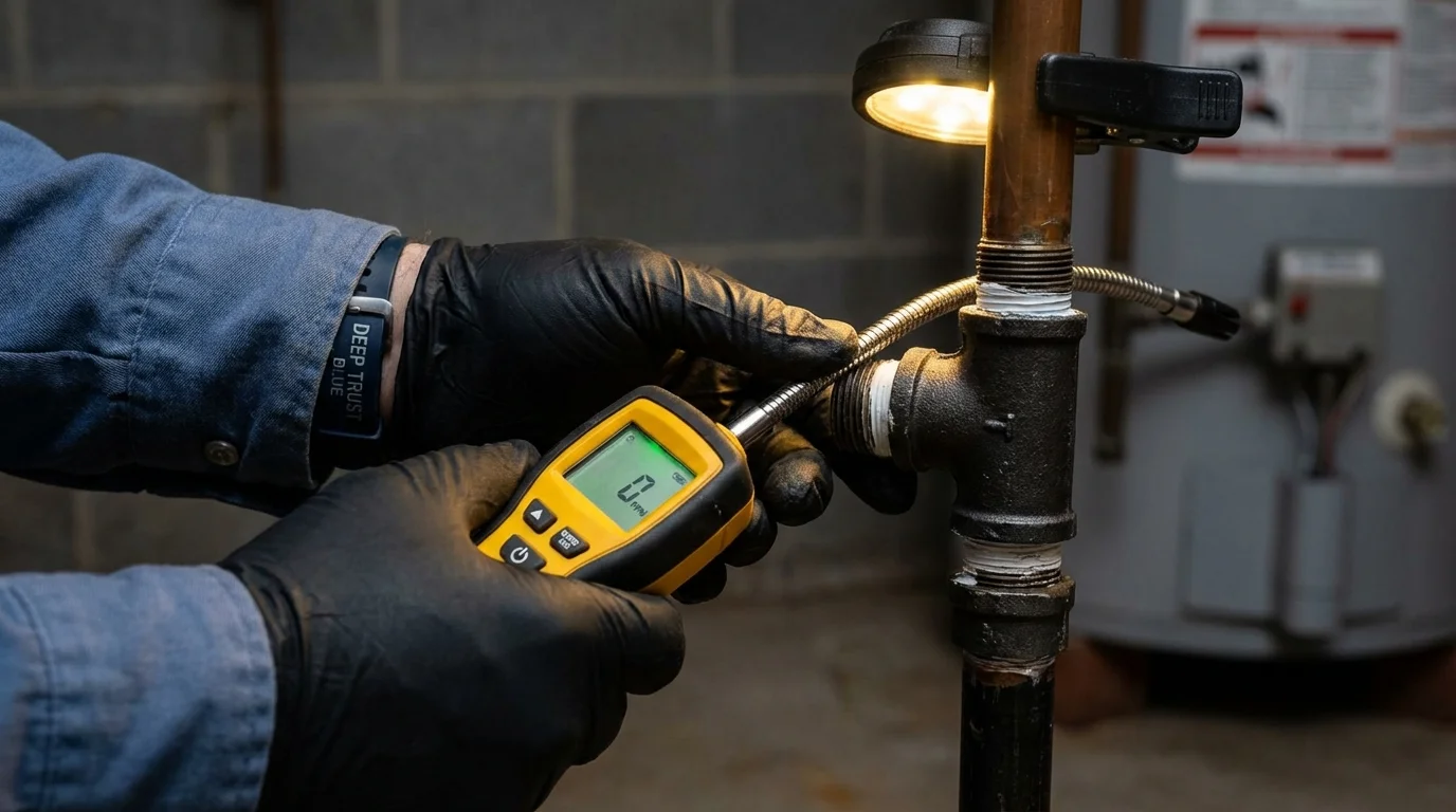 Gas leak detection with electronic sniffer by Johns Plumbing LLC in Burlingame